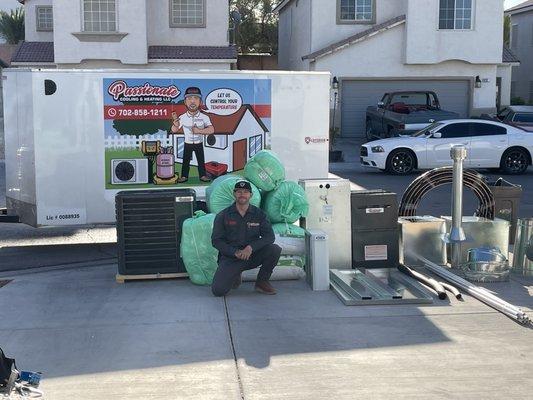 Goodman 16 SEER Complete Air Conditioning and Heating System with All New Duct Work.