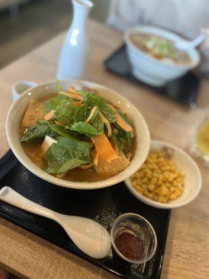 Vegan Miso Ramen with Corn and spicy Miso paste