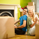 Young Couple Moving into a New Home