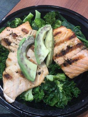 $19 for blackened avocados, bland vegetables and dried salmon.