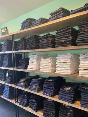 Wall of jeans