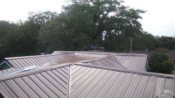 Metal roof install by Ricky Smith Roofing.