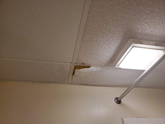 Damaged ceiling tiles