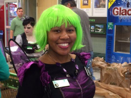 This employee made my night (Halloween).  Upbeat, delightful and fast !  Please thank her!