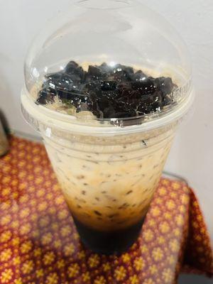 Thai Tea with grass jelly