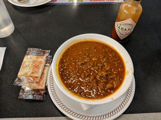 Chili sure tasted like canned Hormel to me. Made me feel sick after eating it, and chili is my favorite food.