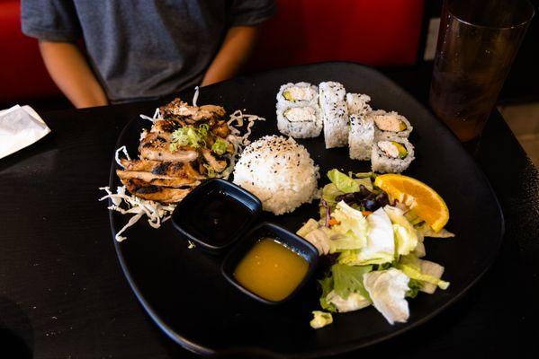 chicken teriyaki and california roll