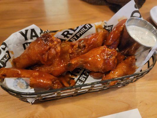 Honey Chipotle wings, extra crispy. Yum!