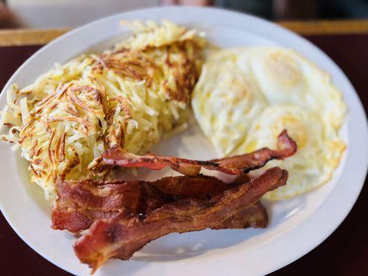 Side of Bacon 2 Eggs Any Style Hashbrowns at French Valley Cafe