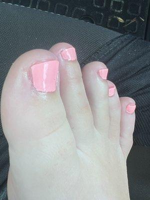 Angle of pedicure