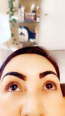 Eyelash lift eyebrow tinting