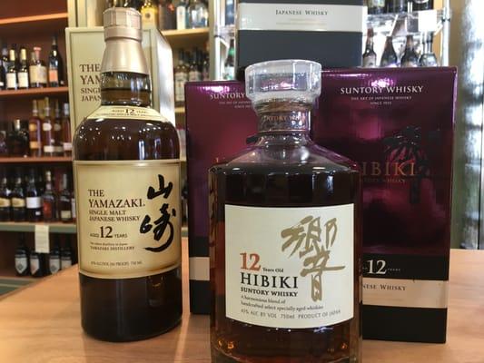 Japenese Yamazaki 12 Year and 12 Year Hibiki from our whiskey offerings.