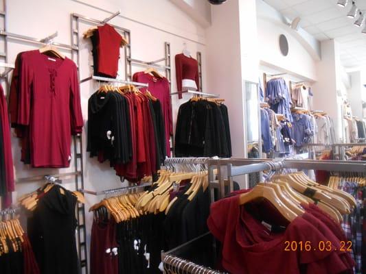 Display clothing inside store.