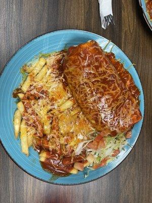 Colorado chicken plate - burrito as big as my hand