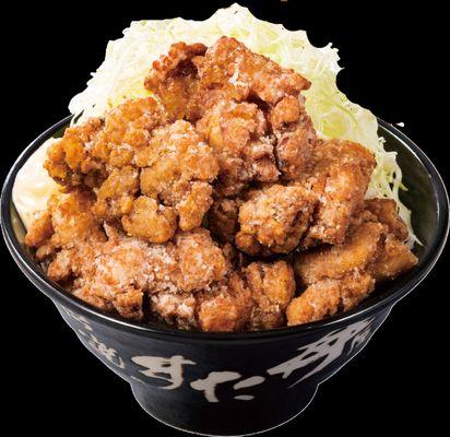 Stamina Fried Chicken Rice Bowl
 Our fried chicken (Karaage) has won the gold medal of the Karaage Grand Prix in Japan.