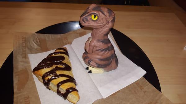 Bob the Raptor Says "This is Chocolate Turnover Prey... if you turn it over it's chocolate."