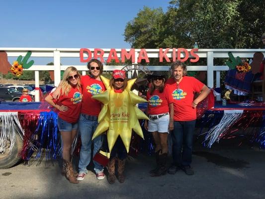 Drama Kids participating in the 2015 Floresville Peanut festival parade.