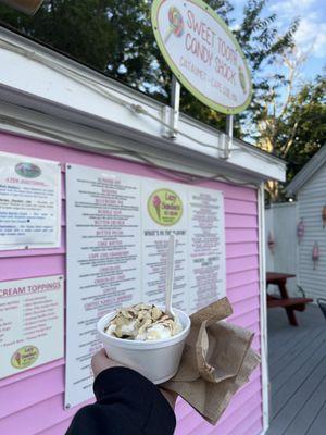 almond joy ice cream with almond slices