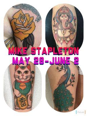 Mike Stapleton will be guest spotting here from May 28th- June 2nd, so make sure to call us or email us to set up an appointment!