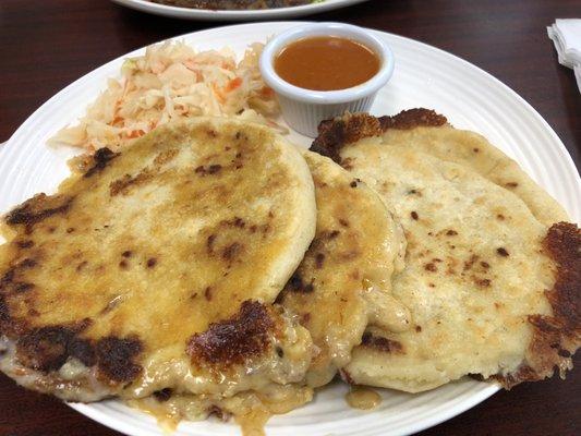 Pork and cheese pupusas.