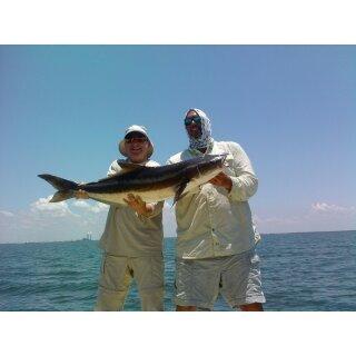 Capt. Joel Brandenburg and Brian Lemelin with big Cobia