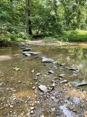 One of the many small streams you'll cross in a hike. It's why I recommend good hiking boots and a walking stick.