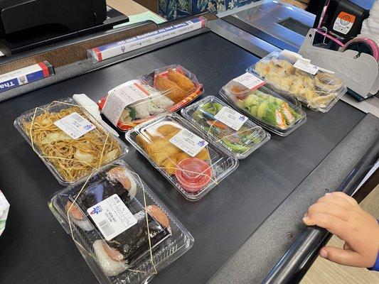 A selection of bento box items for a day at the beach.  Perfect snacking !