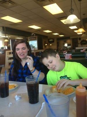 Enjoying her first Skyline Chili!!!