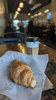 Butter croissant & medium hot mocha