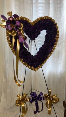 Standing Open Heart Arrangement (Silk Flowers)