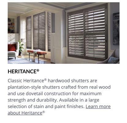 Hunter Douglas Heritage wood blinds