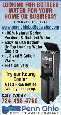 Try our single server coffee bottled water cooler with our 100% Natural Spring Water!