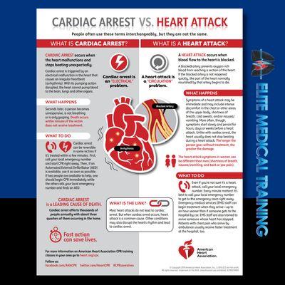 Improve your knowledge on the difference between a heart attack and cardiac arrest and learn how to identify one from the other.