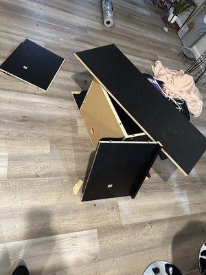 Damaged tv stand