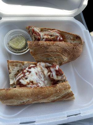 Meatball parm sandwich