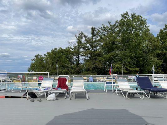 Empty pool deck