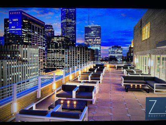 Stock photo of rooftop bar. They have added some plants since this photo was taken.