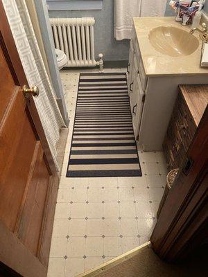 Old vanity and floor