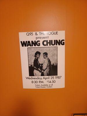 Surprised to see this poster in the clean restroom on May 1, 2024. I was a DJ at Q95, and hung out at the Vogue in the 1980s.