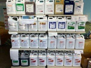 Wide variety of selective herbicides and insecticides. Landmaster BW available in 2.5 gallon containers.