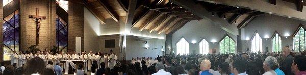 Priestly ordination with standing room only crowd