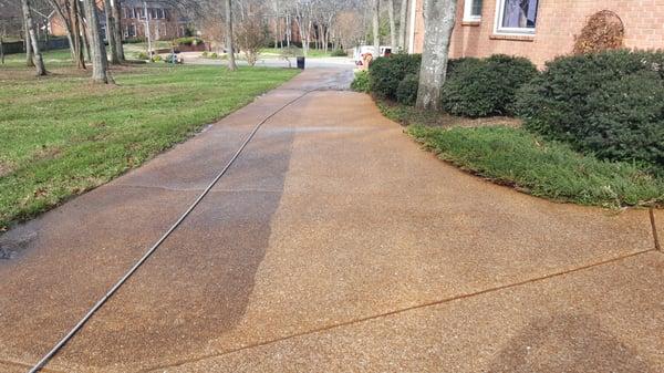 Driveway before and after