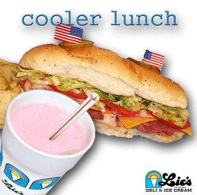 Gourmet Subs on just baked bread and old fashioned hand dipped milkshakes.  It's De-Lic's-ious!