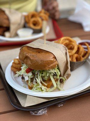 Simple Man Burger & side order of curly fries