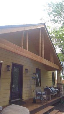 Home in Houston heights before painting and staining.