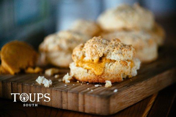 Biscuits and crab fat butter