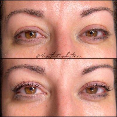 Lash lift and tint