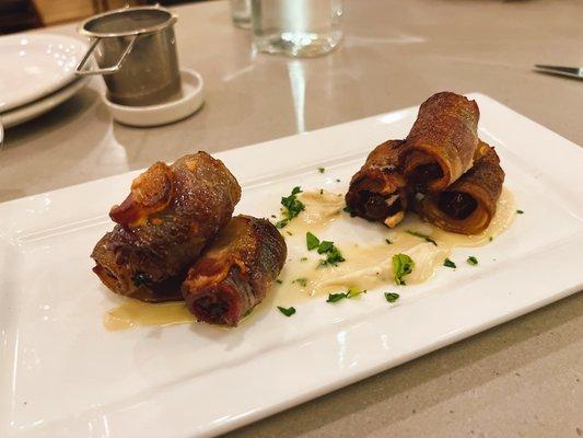 Bacon wrapped dates