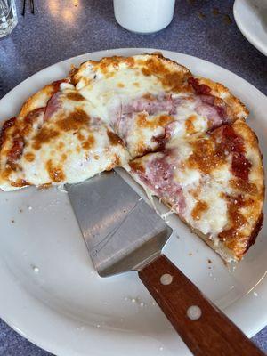 Lunch special 6" pizza, double Canadian bacon