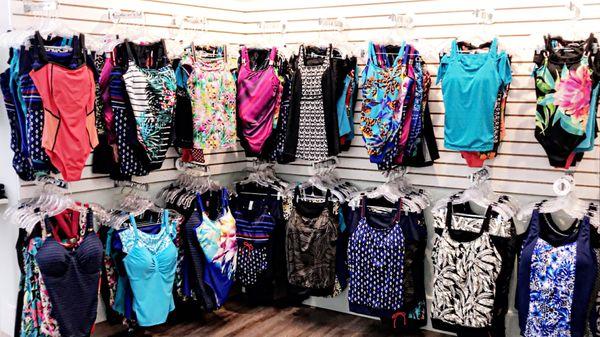 Swim suits sizes 6 to 26.